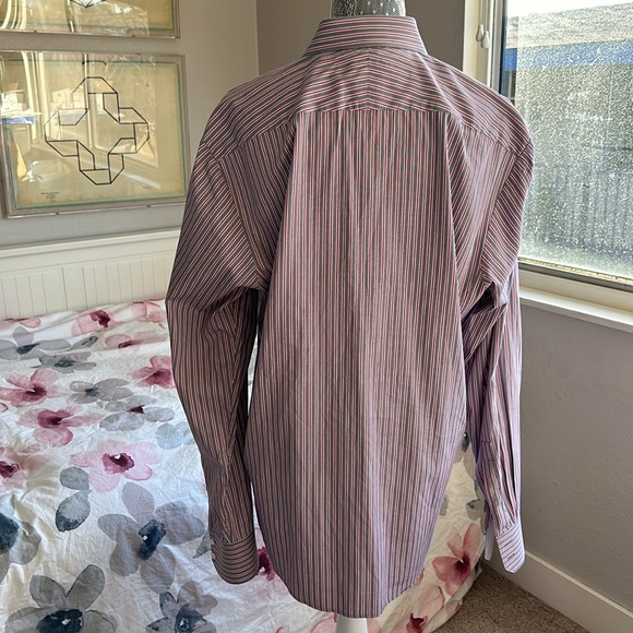 Pink Thomas Pink Slim Fit Gray & Pink long sleeve collared men’s dress shirt - Picture 7 of 14